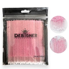 Пластикові мікробраші Дизайнер 10 см 100 шт Рожеві