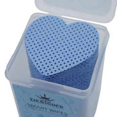 Серветки безворсові 200 шт./уп. (Блакитні) перфоровані - "Сердечки" Smart Wipes Дизайнер