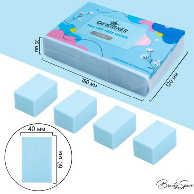 Безворсовые салфетки 700 шт/уп (Голубые) - Lint free wipes Дизайнер