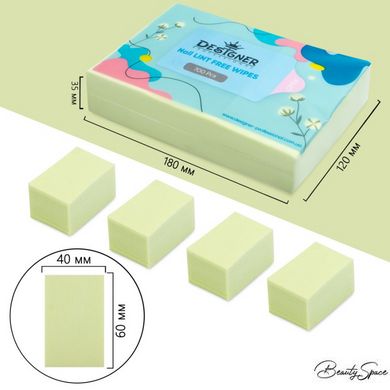 Безворсовые салфетки 700 шт/уп (Зеленые) - Lint free wipes Дизайнер
