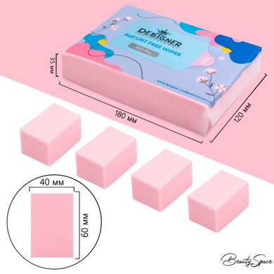 Безворсовые салфетки 700 шт/уп (Розовые) - Lint free wipes Дизайнер