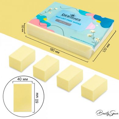 Серветки безворсові 500 шт/уп (Жовті) - Lint free wipes Дизайнер