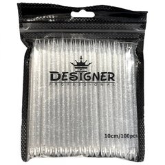 Пластиковые палочки Дизайнер Прозрачные с блестками 100 шт