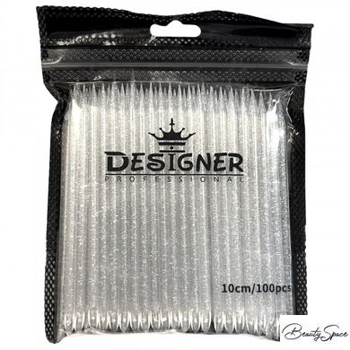 Пластиковые палочки Дизайнер Прозрачные с блестками 100 шт