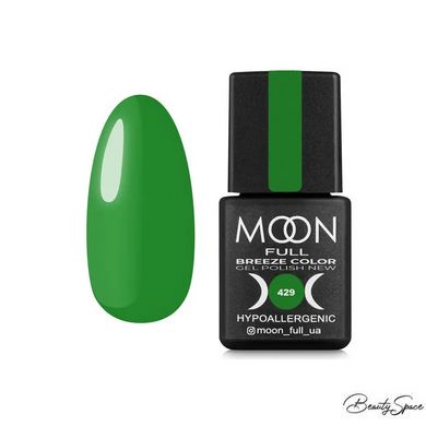 Гель лак Moon Full Breeze color №429 світло-зелений 8 мл