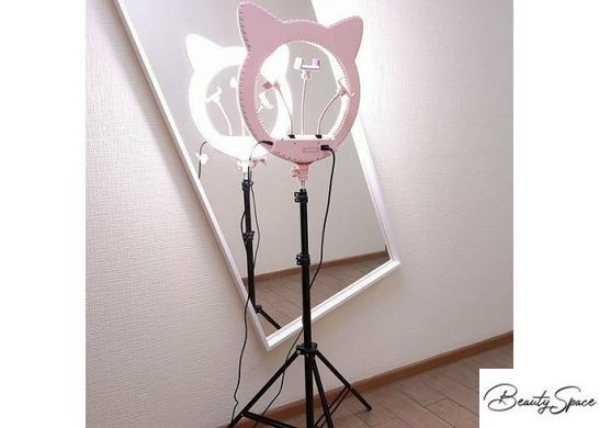 Кольцевая лампа с кошачьими ушками Ring Light RK-45 со штативом