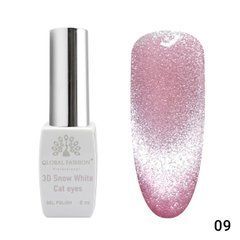 Гель лак котяче око Global Fashion 3D Snow White cat eyes, 09
