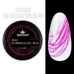 Гель павутинка (світиться у темряві) Designer Professional Luminous Spider Gel 8 мл, SL-19 (Рожевий)