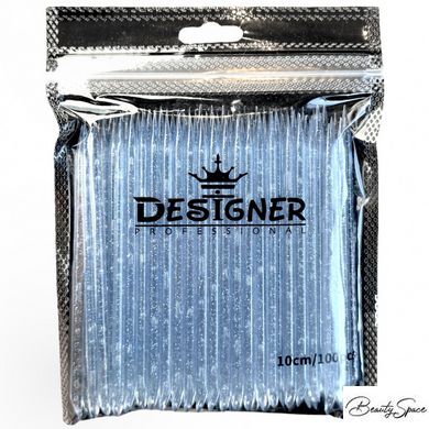 Пластиковые палочки Дизайнер Голубые с блестками 100 шт