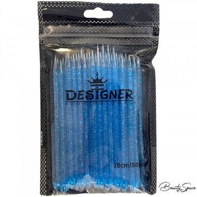 Пластиковые палочки Дизайнер Синие с блестками 50 шт