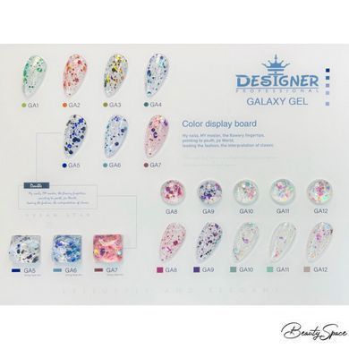 Глиттерный гель Designer Professional Galaxy Gel 10 мл, GA08