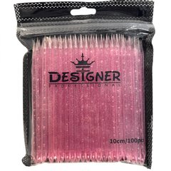 Пластиковые палочки Дизайнер Розовые с блестками 100 шт