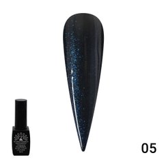 Каучукова База Для Гель Лаку Френч Чорна З Шиммером, Rubber Base Coat French Black,8 мл, Global 05