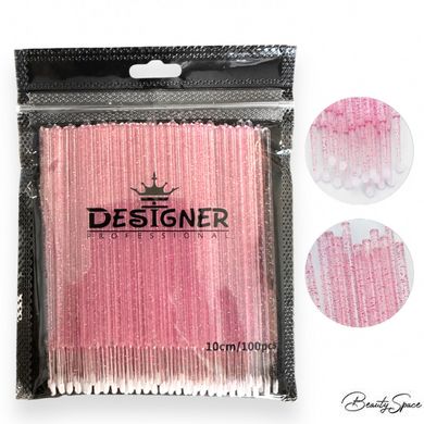 Пластиковые микробраши Дизайнер 10 см 100 шт Розовые