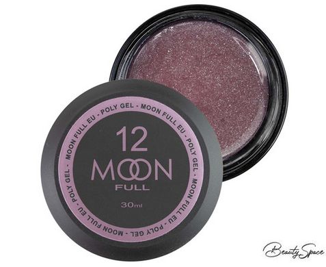 Полигель Moon Full Poly Gel №12 Розово-металлический с шиммером 30 мл