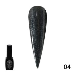 Каучукова База Для Гель Лаку Френч Чорна З Шиммером, Rubber Base Coat French Black,8 мл, Global 04