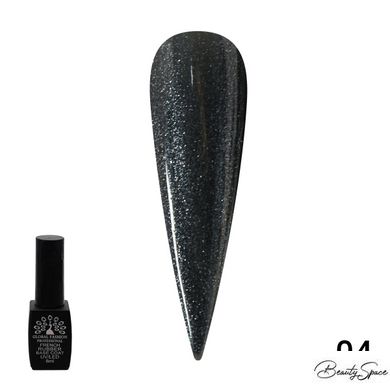 Каучуковая База Для Гель Лака Френч Чёрная С Шиммером, Rubber Base Coat French Black,8 мл, Global 04