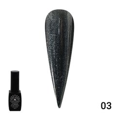 Каучукова База Для Гель Лаку Френч Чорна З Шиммером, Rubber Base Coat French Black,8 мл, Global 03