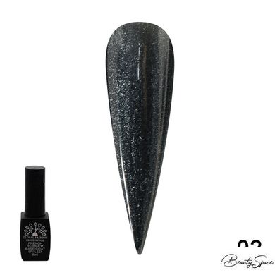 Каучуковая База Для Гель Лака Френч Чёрная С Шиммером, Rubber Base Coat French Black,8 мл, Global 03