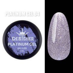 Гель із шиммером Designer Professional Platinum Gel 5 мл, №4 (Бузковий)