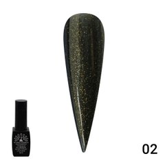 Каучукова База Для Гель Лаку Френч Чорна З Шиммером, Rubber Base Coat French Black,8 мл, Global 02