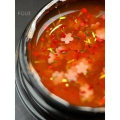 Гель із квіточками із фольги Designer Professional Foil flower gel 5 мл, FG03 (Помаранчевий)