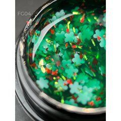 Гель із квіточками із фольги Designer Professional Foil flower gel 5 мл, FG04 (Зелений)