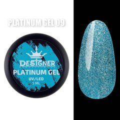 Гель із шиммером Designer Professional Platinum Gel 5 мл №9 (Бірюзовий)
