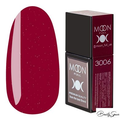 Кольорова база Moon Full Amazing Color Base №3006 малиново-червоний з дрібним шиммером 12 мл