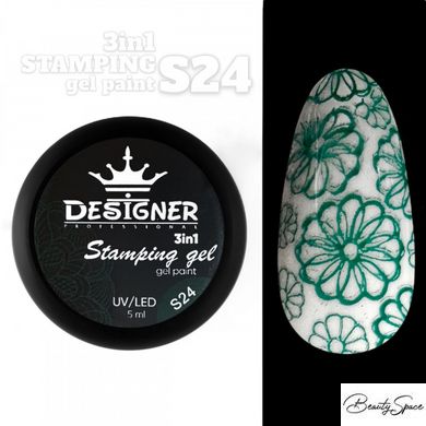 Гель фарба для стемпінгу Stamping Gel Paint 3 в 1 Designer Professional 5 мл Світло-зелений
