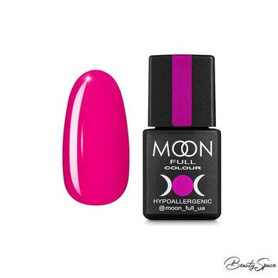 Гель-лак Moon Full №122 яскраво-рожевий з малиновим відливом, 8 мл