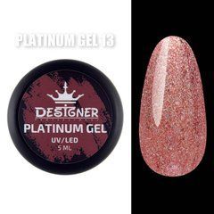 Гель із шиммером Designer Professional Platinum Gel 5 мл №13 (Червоний)