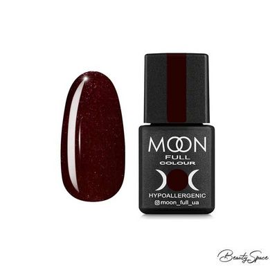 Гель-лак Moon Full №317 шоколадно-вишневий з дрібним шиммером, 8 мл