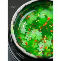 Гель із квіточками із фольги Designer Professional Foil flower gel 5 мл, FG09 (Салатовий)