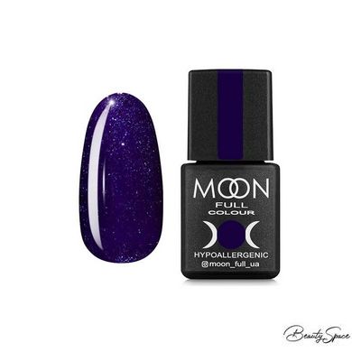 Гель-лак Moon Full №318 фіолетовий із сріблястим шиммером, 8 мл
