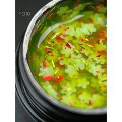 Гель із квіточками із фольги Designer Professional Foil flower gel 5 мл, FG10 (Жовтий)