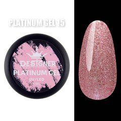 Гель із шиммером Designer Professional Platinum Gel 5 мл №15 (Ніжно-рожевий)