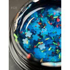 Гель із квіточками із фольги Designer Professional Foil flower gel 5 мл, FG11 (Синій)