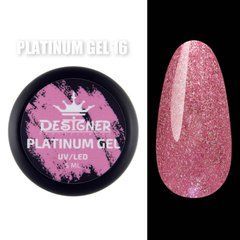 Гель із шиммером Designer Professional Platinum Gel 5 мл №16 (Рожевий)