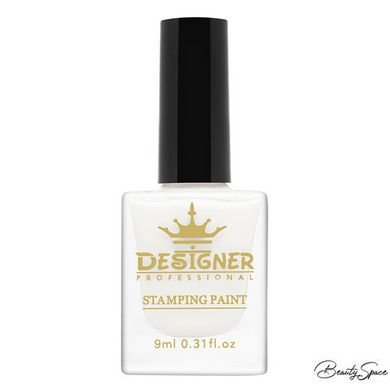 Лак-краска для стемпинга Stamping Paint Designer Professional 9 мл Белая
