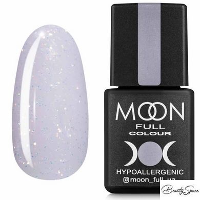 Гель-лак Moon Full Opal color №510 ніжно-ліловий із золотими блискітками 8 мл