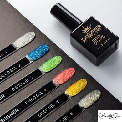 Світловідбивний гель-лак Designer Professional Disco gel polish №2, Синій